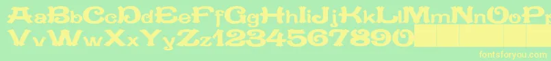 JMH MEJANA Font – Yellow Fonts on Green Background