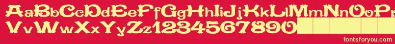 JMH MEJANA Font – Yellow Fonts on Red Background