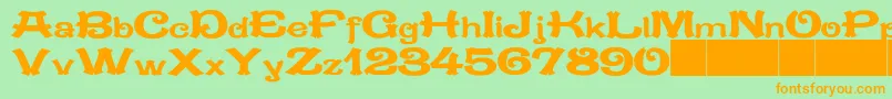 JMH MEJANA Font – Orange Fonts on Green Background