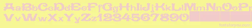 JMH MEJANA Font – Pink Fonts on Yellow Background