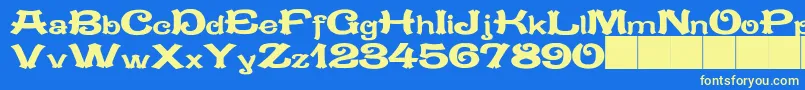 JMH MEJANA Font – Yellow Fonts on Blue Background