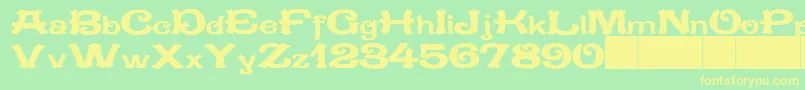 JMH MEJANA Font – Yellow Fonts on Green Background