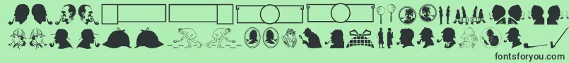 JMH Memorias Dingbats-Schriftart – Schwarze Schriften auf grünem Hintergrund