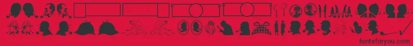 JMH Memorias Dingbats Font – Black Fonts on Red Background