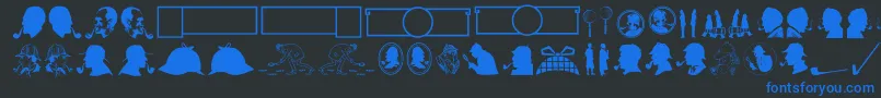 JMH Memorias Dingbats Font – Blue Fonts on Black Background