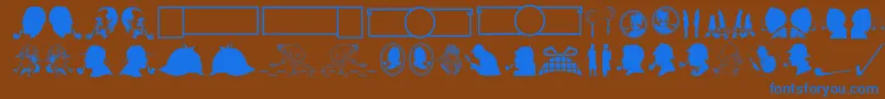 JMH Memorias Dingbats Font – Blue Fonts on Brown Background