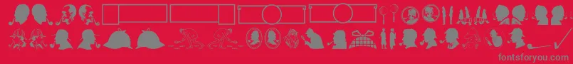 JMH Memorias Dingbats Font – Gray Fonts on Red Background