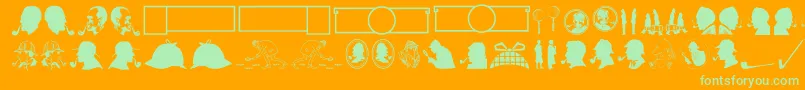 JMH Memorias Dingbats Font – Green Fonts on Orange Background