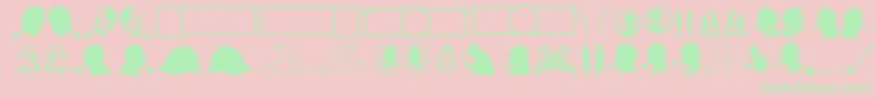JMH Memorias Dingbats-Schriftart – Grüne Schriften auf rosa Hintergrund