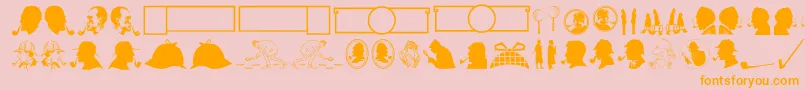JMH Memorias Dingbats Font – Orange Fonts on Pink Background