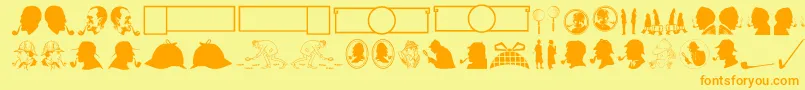 JMH Memorias Dingbats Font – Orange Fonts on Yellow Background