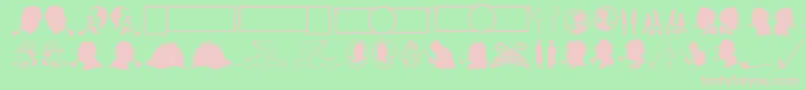 JMH Memorias Dingbats Font – Pink Fonts on Green Background