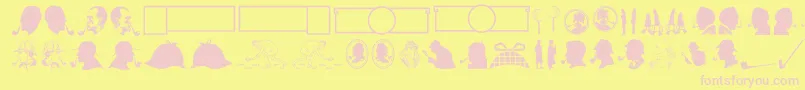 JMH Memorias Dingbats Font – Pink Fonts on Yellow Background