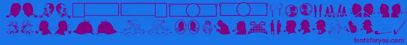 JMH Memorias Dingbats Font – Purple Fonts on Blue Background