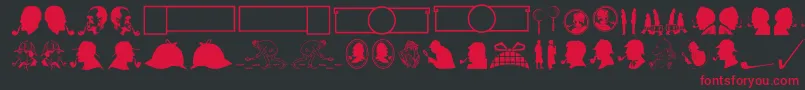 JMH Memorias Dingbats Font – Red Fonts on Black Background