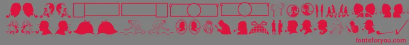 JMH Memorias Dingbats Font – Red Fonts on Gray Background