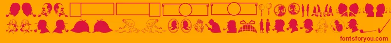 JMH Memorias Dingbats Font – Red Fonts on Orange Background