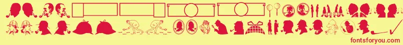 JMH Memorias Dingbats Font – Red Fonts on Yellow Background
