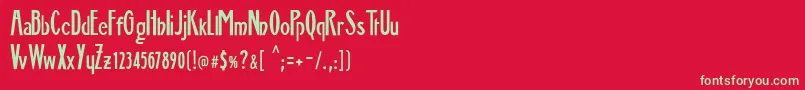 JMH Memorias SH ONE Font – Green Fonts on Red Background
