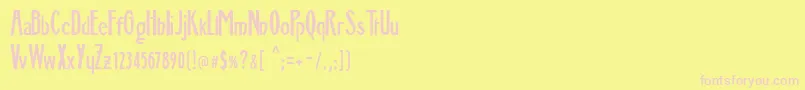 JMH Memorias SH ONE Font – Pink Fonts on Yellow Background