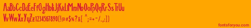 JMH Memorias SH ONE Font – Red Fonts on Orange Background