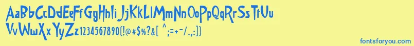 JMH Memorias SH TWO Font – Blue Fonts on Yellow Background
