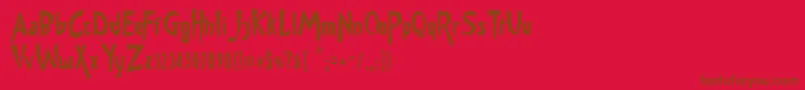 JMH Memorias SH TWO Font – Brown Fonts on Red Background
