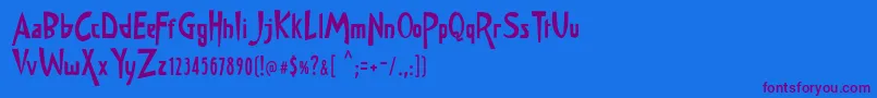JMH Memorias SH TWO Font – Purple Fonts on Blue Background