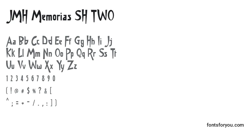 Schriftart JMH Memorias SH TWO (130919) – Alphabet, Zahlen, spezielle Symbole