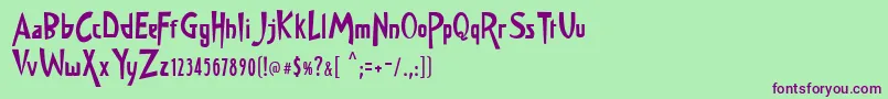 JMH Memorias SH TWO Font – Purple Fonts on Green Background