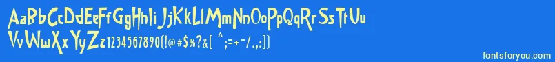 JMH Memorias SH TWO Font – Yellow Fonts on Blue Background