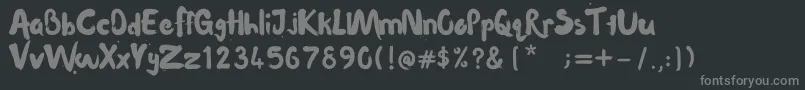 Fonte WaterlilyScript – fontes cinzas em um fundo preto