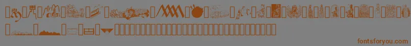 Шрифт JMH Moreneta Dingbats – коричневые шрифты на сером фоне
