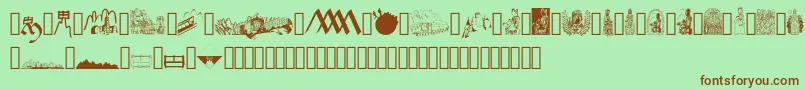 JMH Moreneta Dingbats Font – Brown Fonts on Green Background