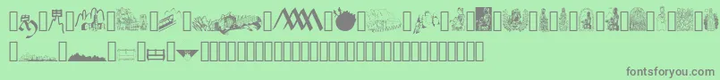 JMH Moreneta Dingbats Font – Gray Fonts on Green Background