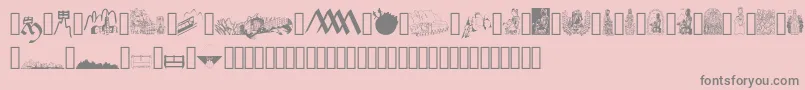 JMH Moreneta Dingbats-Schriftart – Graue Schriften auf rosa Hintergrund