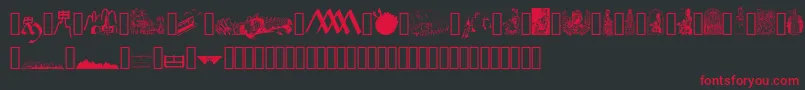 JMH Moreneta Dingbats Font – Red Fonts on Black Background