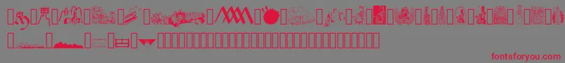 JMH Moreneta Dingbats Font – Red Fonts on Gray Background