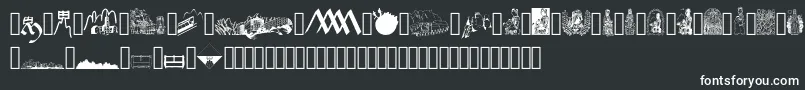 フォントJMH Moreneta Dingbats – 黒い背景に白い文字