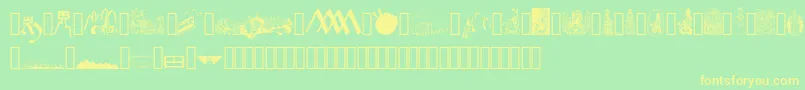 JMH Moreneta Dingbats Font – Yellow Fonts on Green Background