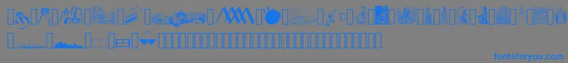 JMH Moreneta Dingbats Font – Blue Fonts on Gray Background