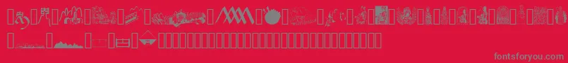 JMH Moreneta Dingbats Font – Gray Fonts on Red Background