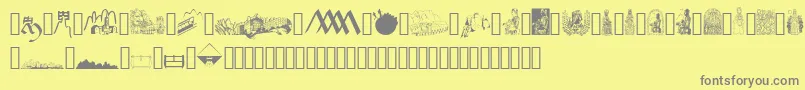 JMH Moreneta Dingbats Font – Gray Fonts on Yellow Background