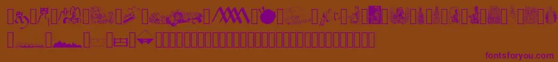 JMH Moreneta Dingbats Font – Purple Fonts on Brown Background