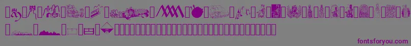 JMH Moreneta Dingbats Font – Purple Fonts on Gray Background