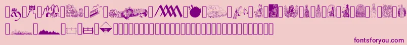 JMH Moreneta Dingbats Font – Purple Fonts on Pink Background