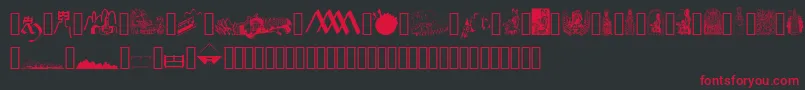 JMH Moreneta Dingbats Font – Red Fonts on Black Background