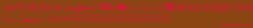 JMH Moreneta Dingbats Font – Red Fonts on Brown Background