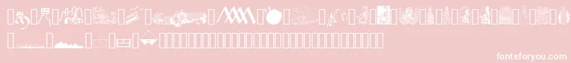 JMH Moreneta Dingbats-Schriftart – Weiße Schriften auf rosa Hintergrund