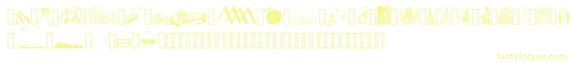 JMH Moreneta Dingbats-Schriftart – Gelbe Schriften auf weißem Hintergrund
